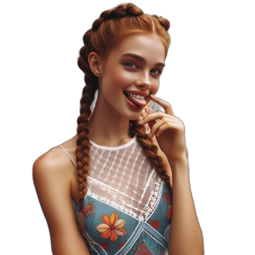 dress, hair, jewelry, face transparent PNG cut-out