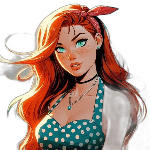 dress, comic book art, fantasy art, cartoon transparent PNG cut-out