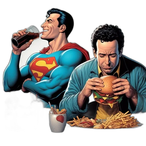 food, comic book art, concept art, photorealistic transparent PNG cut-out