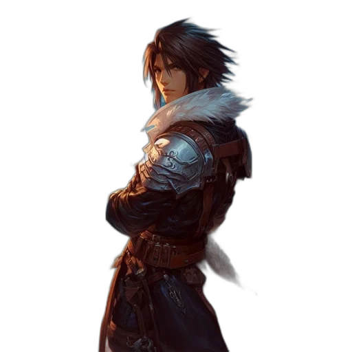 sword, jacket, dragon, staff transparent PNG cut-out
