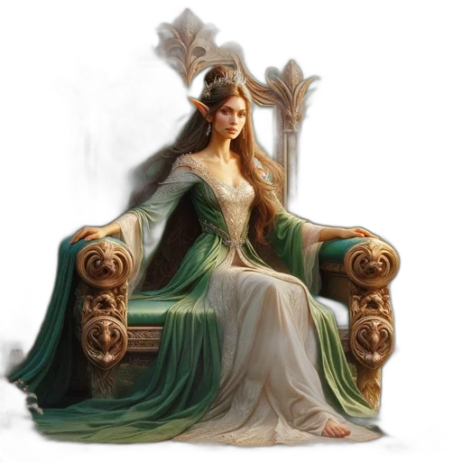crown, dress, jewelry, staff transparent PNG cut-out