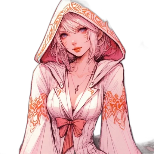 dress, staff, jacket, fantasy art transparent PNG cut-out