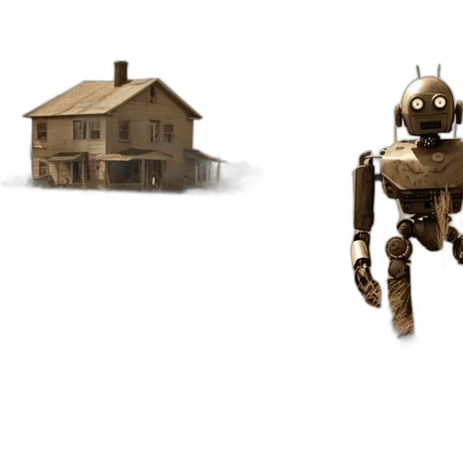 robot, concept art, 3d render, pixel art transparent PNG cut-out