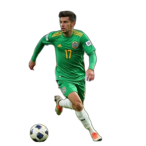 photorealistic, pixel art, soccer, player transparent PNG cut-out