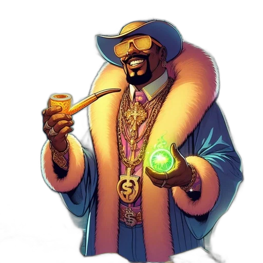 jacket, staff, concept art, comic book art transparent PNG cut-out