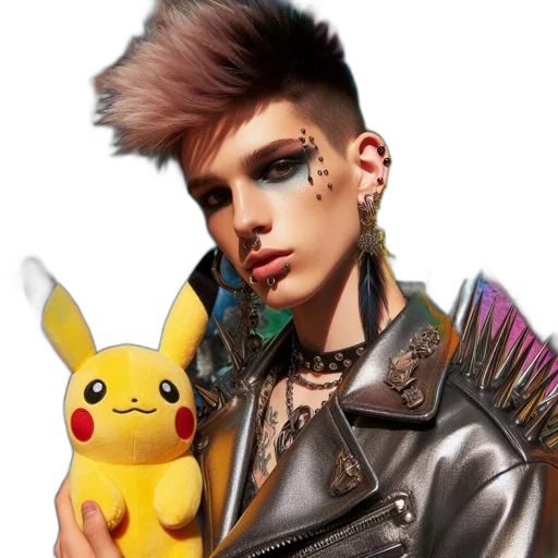 cyberpunk, photorealistic, fantasy art, cartoon transparent PNG cut-out