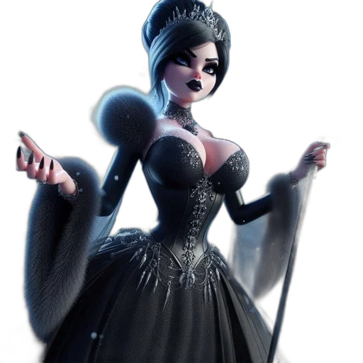 dress, crown, concept art, 3d render transparent PNG cut-out