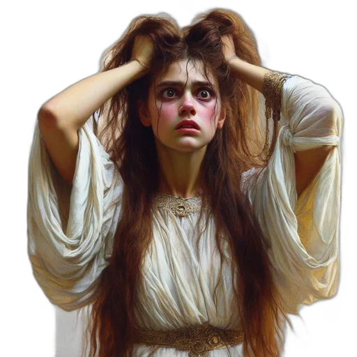 hair, face, dress, creature transparent PNG cut-out