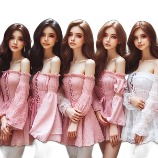 dress, photorealistic, 3d render, oil painting transparent PNG cut-out