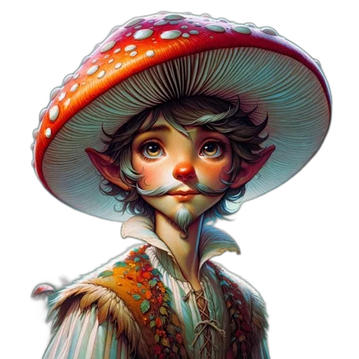 hat, face, dress, staff transparent PNG cut-out