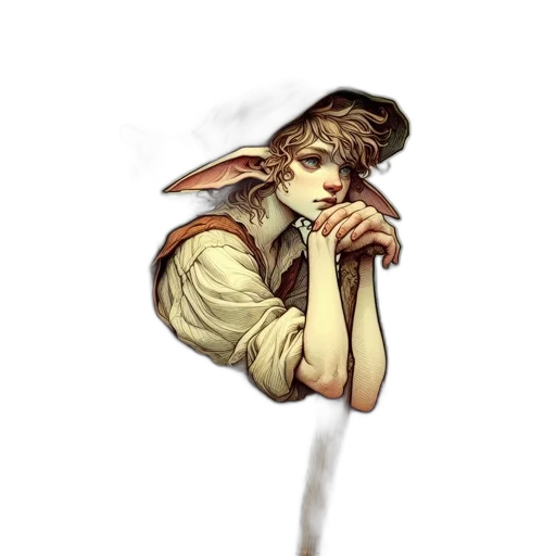 staff, umbrella, hat, face transparent PNG cut-out