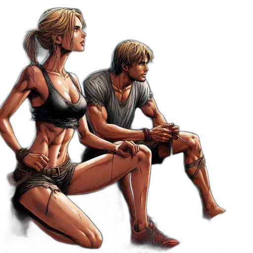 comic book art, concept art, fantasy art, cyberpunk transparent PNG cut-out