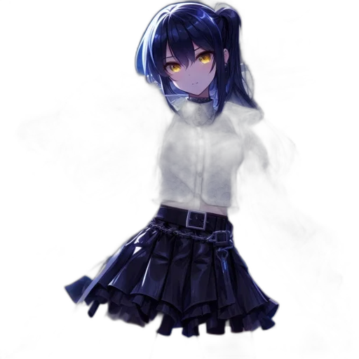 dress, jacket, staff, creature transparent PNG cut-out