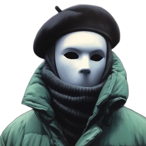 mask, face, jacket, hat transparent PNG cut-out