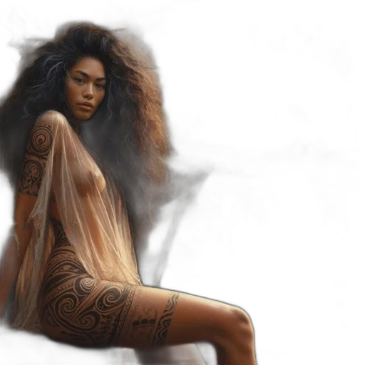 dress, hair, photorealistic, fantasy art transparent PNG cut-out
