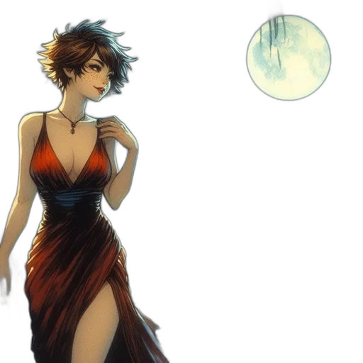 dress, concept art, comic book art, fantasy art transparent PNG cut-out