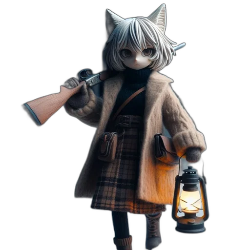 bottle, jacket, staff, animal transparent PNG cut-out