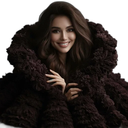 jacket, hair, creature, dress transparent PNG cut-out