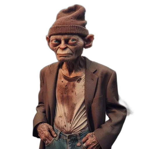 jacket, staff, animal, hat transparent PNG cut-out