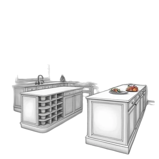 furniture, food, building, 3d render transparent PNG cut-out