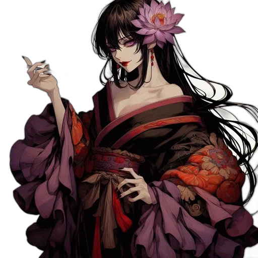 flower, dress, staff, mask transparent PNG cut-out