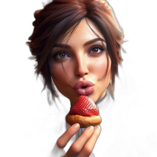face, food, staff, photorealistic transparent PNG cut-out