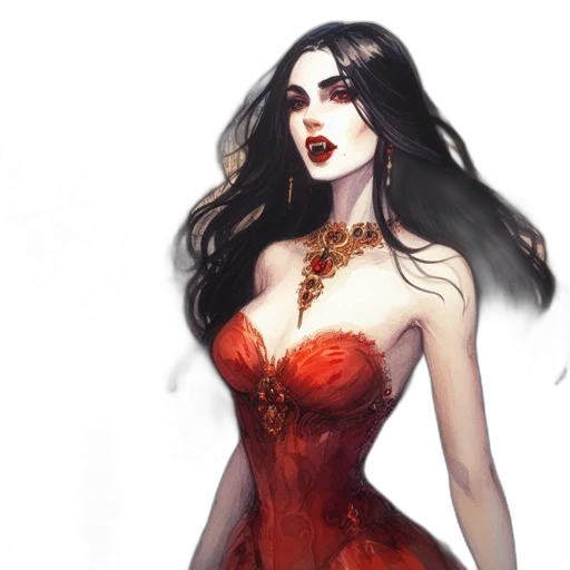 dress, fantasy art, concept art, comic book art transparent PNG cut-out