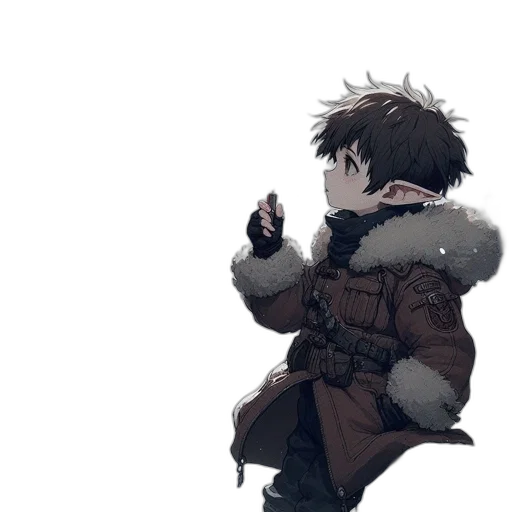 jacket, weapon, creature, staff transparent PNG cut-out