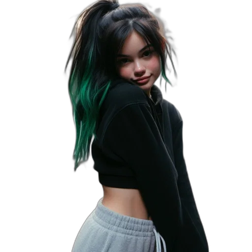 jacket, hair, creature, photorealistic transparent PNG cut-out