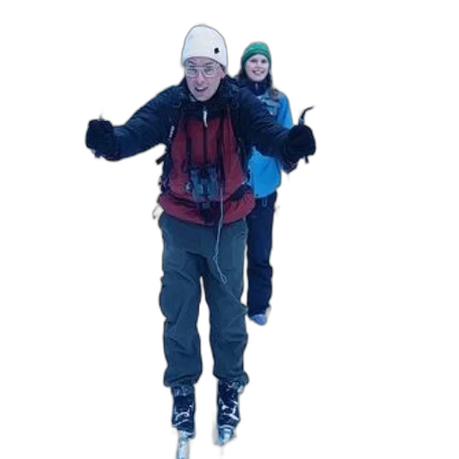 snow, two, people, cross-country transparent PNG cut-out