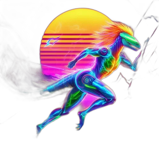 dragon, vaporwave, concept art, cyberpunk transparent PNG cut-out