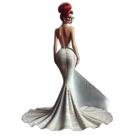 dress, 3d render, concept art, photorealistic transparent PNG cut-out