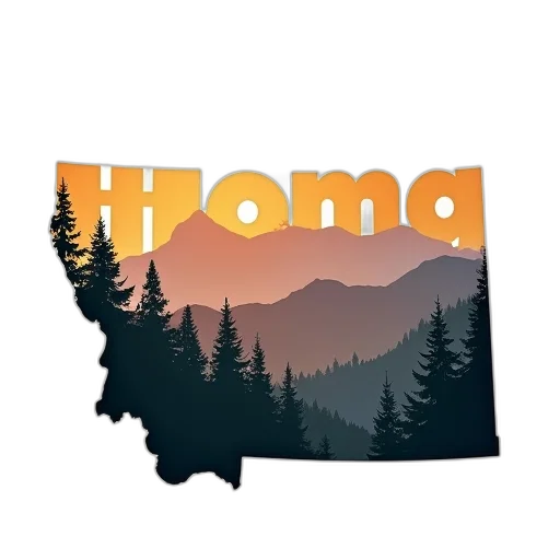 montana, state, shape, words transparent PNG cut-out