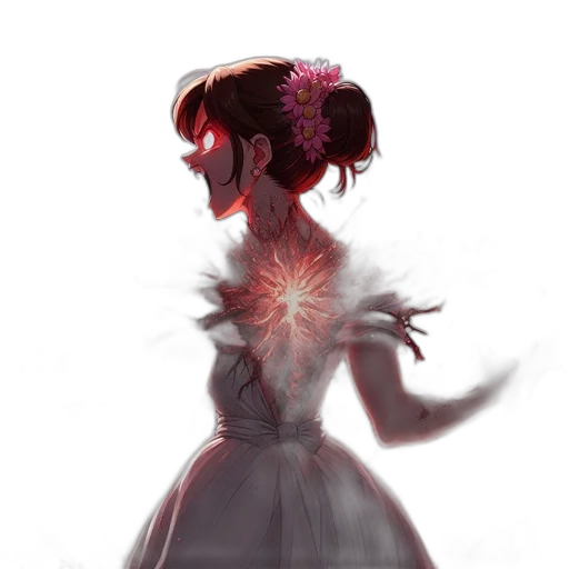 dress, crown, flower, creature transparent PNG cut-out