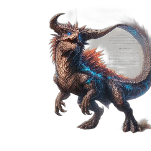 dragon, creature, animal, staff transparent PNG cut-out