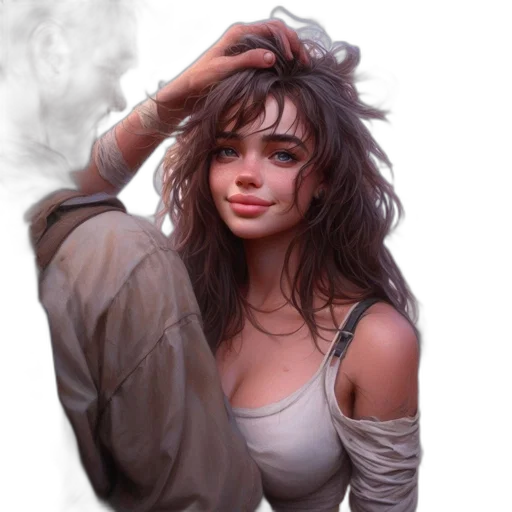 face, weapon, jacket, hair transparent PNG cut-out