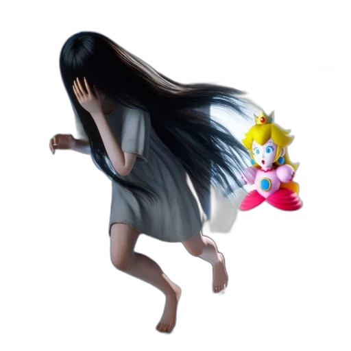 dress, hair, creature, 3d render transparent PNG cut-out