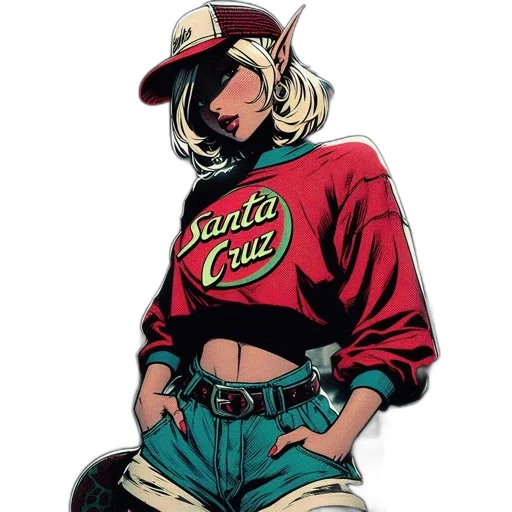 jacket, hat, comic book art, cartoon transparent PNG cut-out