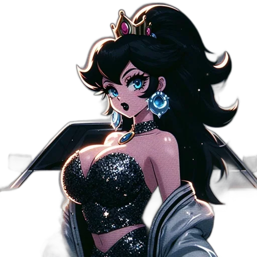 crown, jewelry, dress, anime transparent PNG cut-out