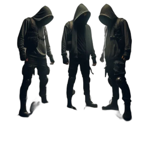 jacket, mask, staff, weapon transparent PNG cut-out