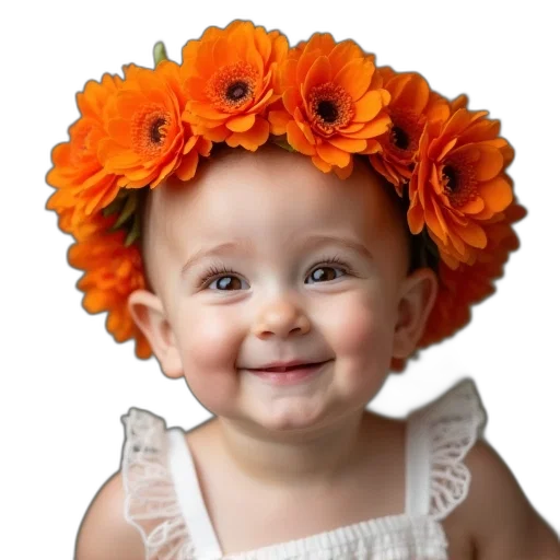 flower, face, crown, hat transparent PNG cut-out