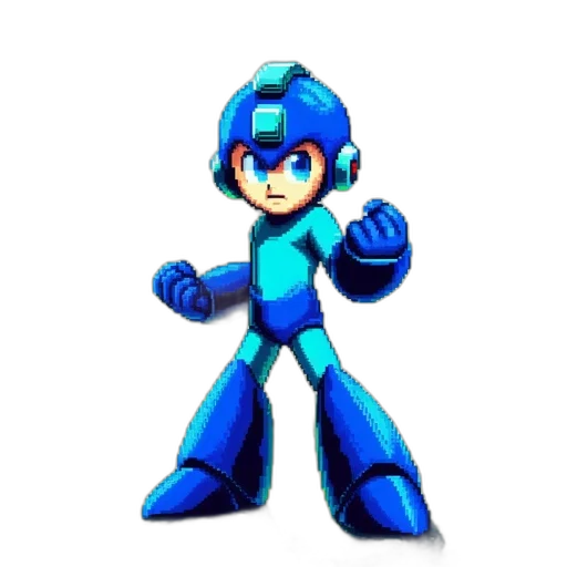 robot, weapon, staff, pixel art transparent PNG cut-out