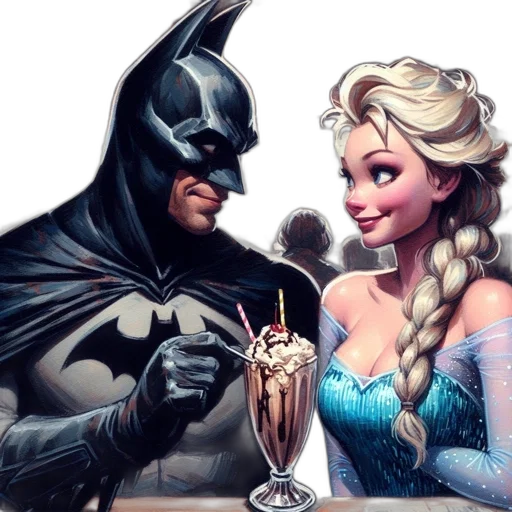 comic book art, concept art, fantasy art, batman transparent PNG cut-out