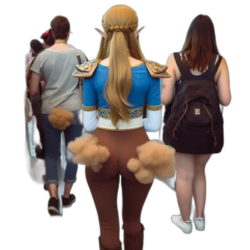 jacket, staff, hat, hair transparent PNG cut-out