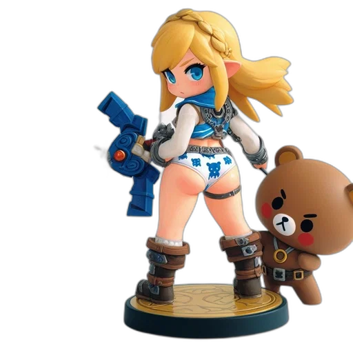 blonde, woman, figurine, stands transparent PNG cut-out