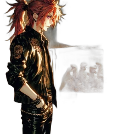 jacket, weapon, mask, staff transparent PNG cut-out
