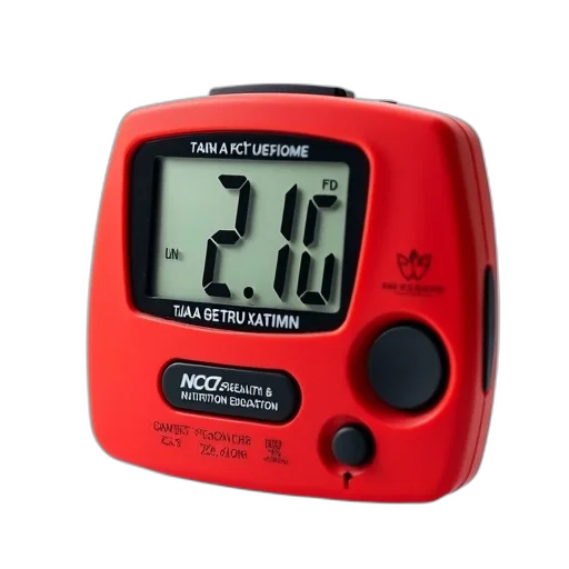 red, digital, pedometer, black transparent PNG cut-out