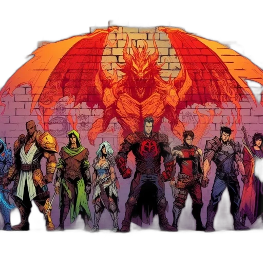 dragon, umbrella, comic book art, concept art transparent PNG cut-out