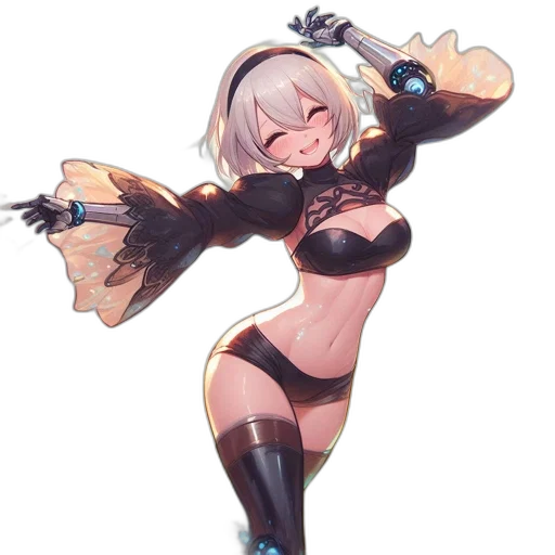 robot, weapon, staff, dress transparent PNG cut-out