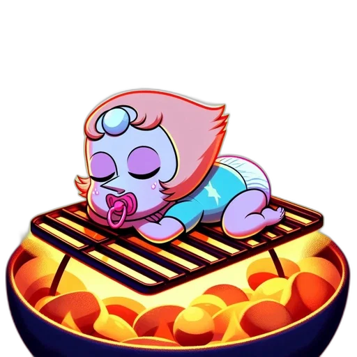 food, creature, vaporwave, pixel art transparent PNG cut-out